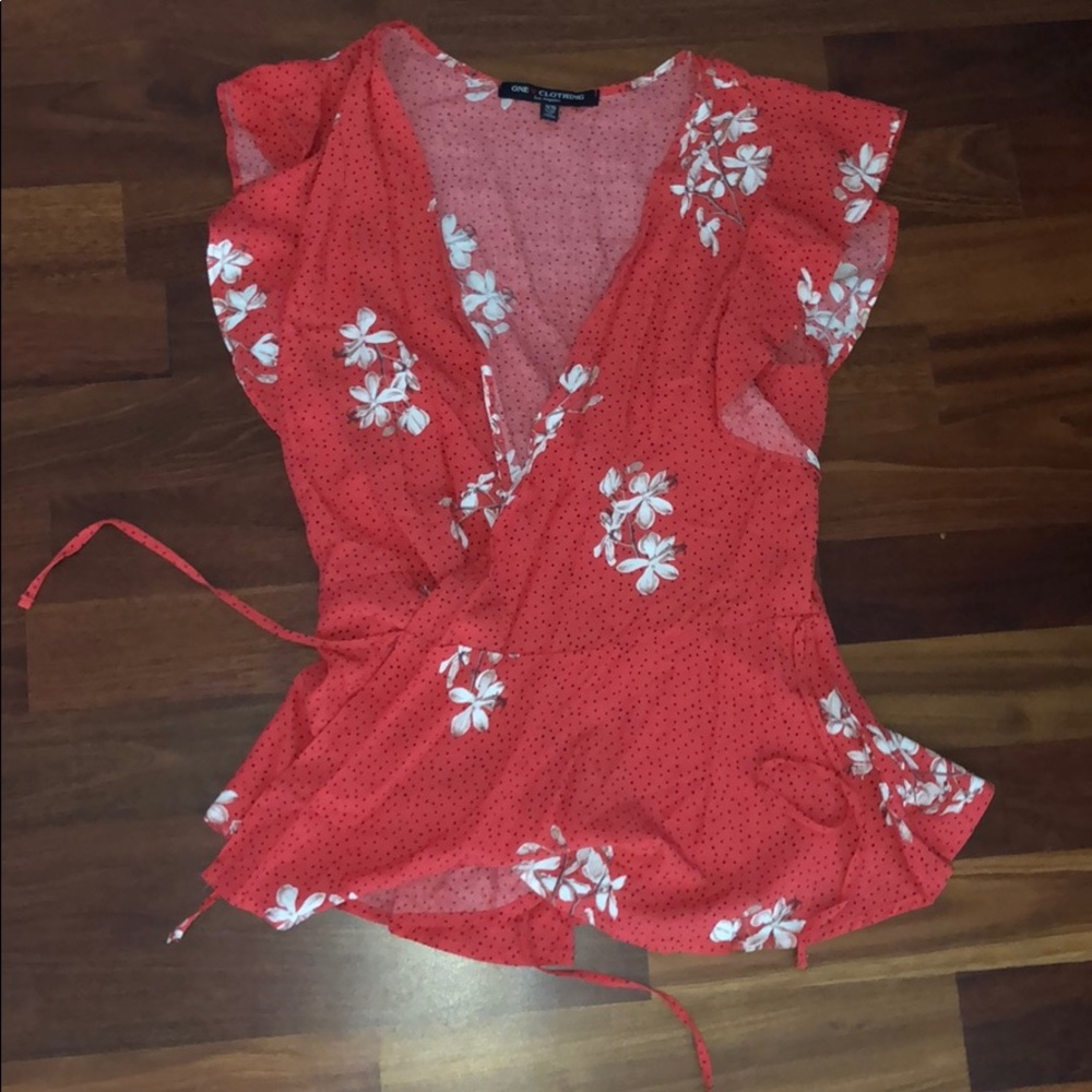 Floral cross front top